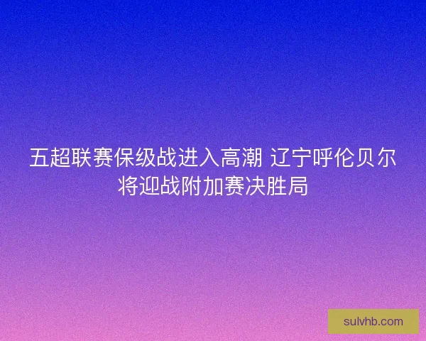 五超联赛保级战进入高潮 辽宁呼伦贝尔将迎战附加赛决胜局